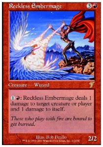 Reckless Embermage - Seventh Edition (Rare) [7ED-212]