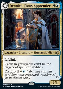 Dennick, Pious Apprentice // Dennick, Pious Apparition - Innistrad: Midnight Hunt (Rare) [MID-217]