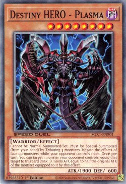 Destiny HERO - Plasma (V.1 - Common) - Speed Duel GX: Duel Academy Box (Common) [SGX1-B01]
