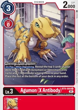 Agumon (X Antibody) (BT9-008) (V.1) - X Record (Uncommon) [BT-09-008]