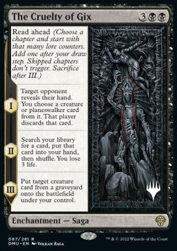 The Cruelty of Gix (V.2) - Dominaria United: Promos (Rare) [PDMU-87]