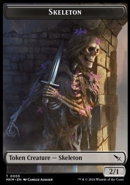 Skeleton Token (Black 2/1) - Murders at Karlov Manor: Tokens (Token) [TMKM-T05]