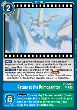 Return to the Primogenitor (BT17-097) - Secret Crisis (Uncommon) [BT-17-097]