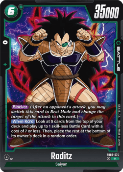 Raditz (FB03-074) - Raging Roar [Fusion World] (Rare) [FB03-074]