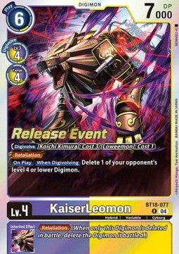 KaiserLeomon (BT18-077) - Promos: Special Booster Ver 2.0 (Rare) [SB2.0P-BT18-077]
