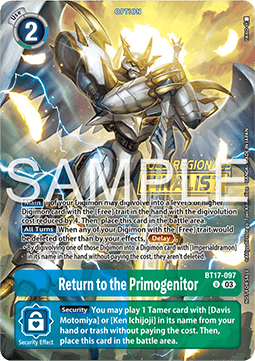 Return to the Primogenitor (BT17-097) (V.2) - Championship 2025 Promos (Alternative Art) [CP25-BT17-097]