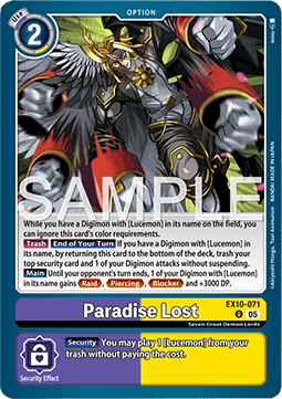 Paradise Lost (EX10-071) (V.1) - Sinister Order (Uncommon) [EX-10-071]