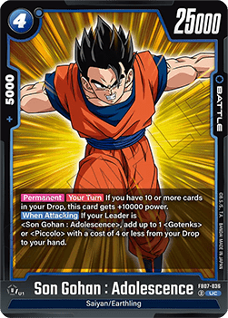 Son Gohan : Adolescence (FB07-036) - Wish for Shenron [Fusion World] (Uncommon) [FB07-036]