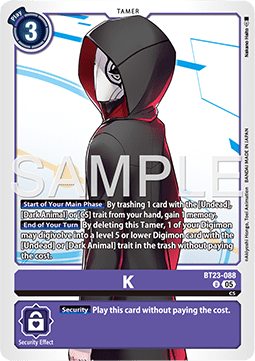 K (BT23-088) (V.1) - Hackers' Slumber (Uncommon) [BT-23-088]