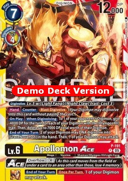 Apollomon Ace (P-191) - Digimon Demo Decks (Alternative Art) [DD-P-191]