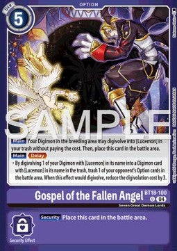 Gospel of the Fallen Angel (BT18-100) - Premium Bandai Products (Alternative Art) [PB-XX-BT18-100]