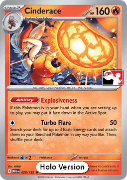Cinderace - Play! Pokémon Prize Pack Series Eight (Prize Pack Series) [PPS8-MEG 028]