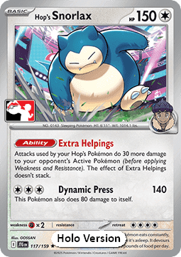 Hop's Snorlax - Play! Pokémon Prize Pack Series Eight (Prize Pack Series) [PPS8-JTG 117]