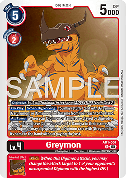 Greymon (AD1-001) - Digimon Generation (Rare) [AD-01-001]