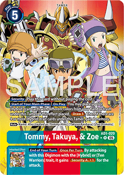 Tommy, Takuya, & Zoe (AD1-020) (V.2) - Digimon Generation (Alternative Art) [AD-01-020]