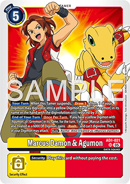 Marcus Damon & Agumon (AD1-021) (V.1) - Digimon Generation (Super Rare) [AD-01-021]