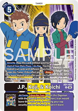 J.P., Koji, & Koichi (AD1-023) (V.1) - Digimon Generation (Rare) [AD-01-023]