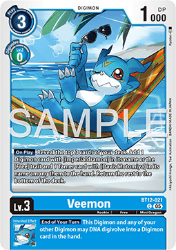 Veemon (BT12-021) (V.1) - Digimon Generation (Alternative Art) [AD-01-BT12-021]