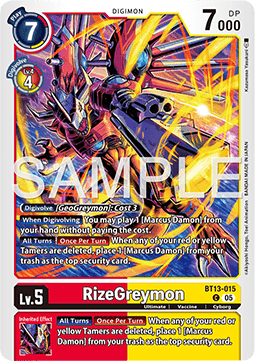 RizeGreymon (BT13-015) (V.1) - Digimon Generation (Alternative Art) [AD-01-BT13-015]