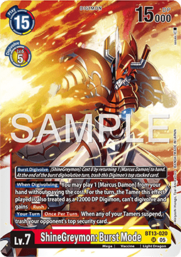 ShineGreymon: Burst Mode (BT13-020) (V.1) - Digimon Generation (Alternative Art) [AD-01-BT13-020]