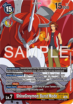 ShineGreymon: Burst Mode (BT13-020) (V.2) - Digimon Generation (Alternative Art) [AD-01-BT13-020]