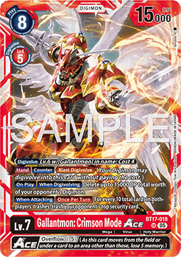 Gallantmon: Crimson Mode Ace (BT17-018) (V.1) - Digimon Generation (Alternative Art) [AD-01-BT17-018]