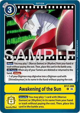 Awakening of the Sun (BT17-099) - Digimon Generation (Alternative Art) [AD-01-BT17-099]
