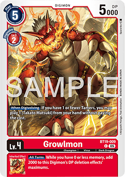 Growlmon (BT19-009) - Digimon Generation (Alternative Art) [AD-01-BT19-009]