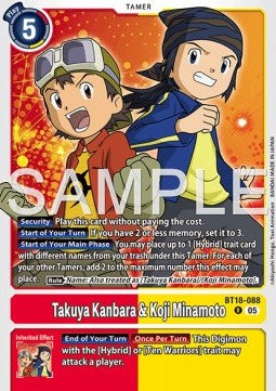 Takuya Kanbara & Koji Minamoto (BT18-088) - Digimon Generation (Alternative Art) [AD-01-BT18-088]