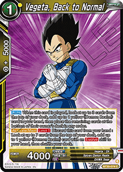 Vegeta, Back to Normal - Three Glorious Fighters (Common) [BT30-074]