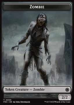 Zombie Token (B 2/2) // Zombie Knight Token (B 2/2)