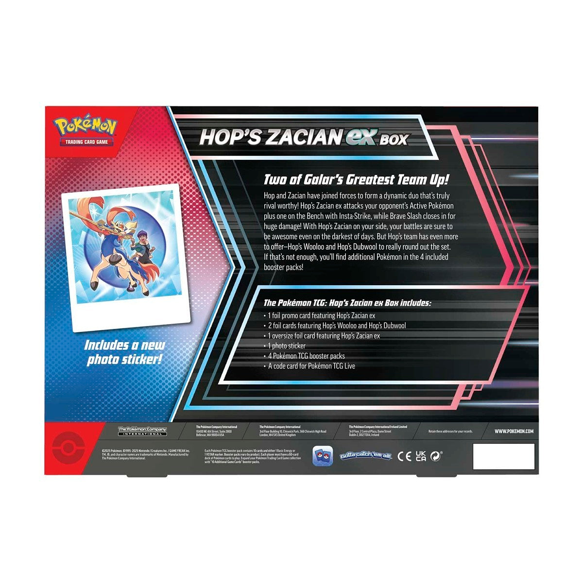 Hop's Zacian Ex Box - English